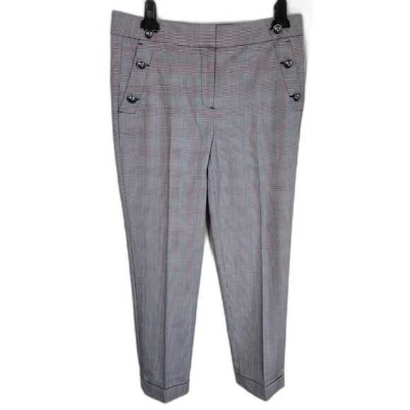 Loft Plaid Tapered Leg Ankle Trouser Pants - Picture 1 of 4